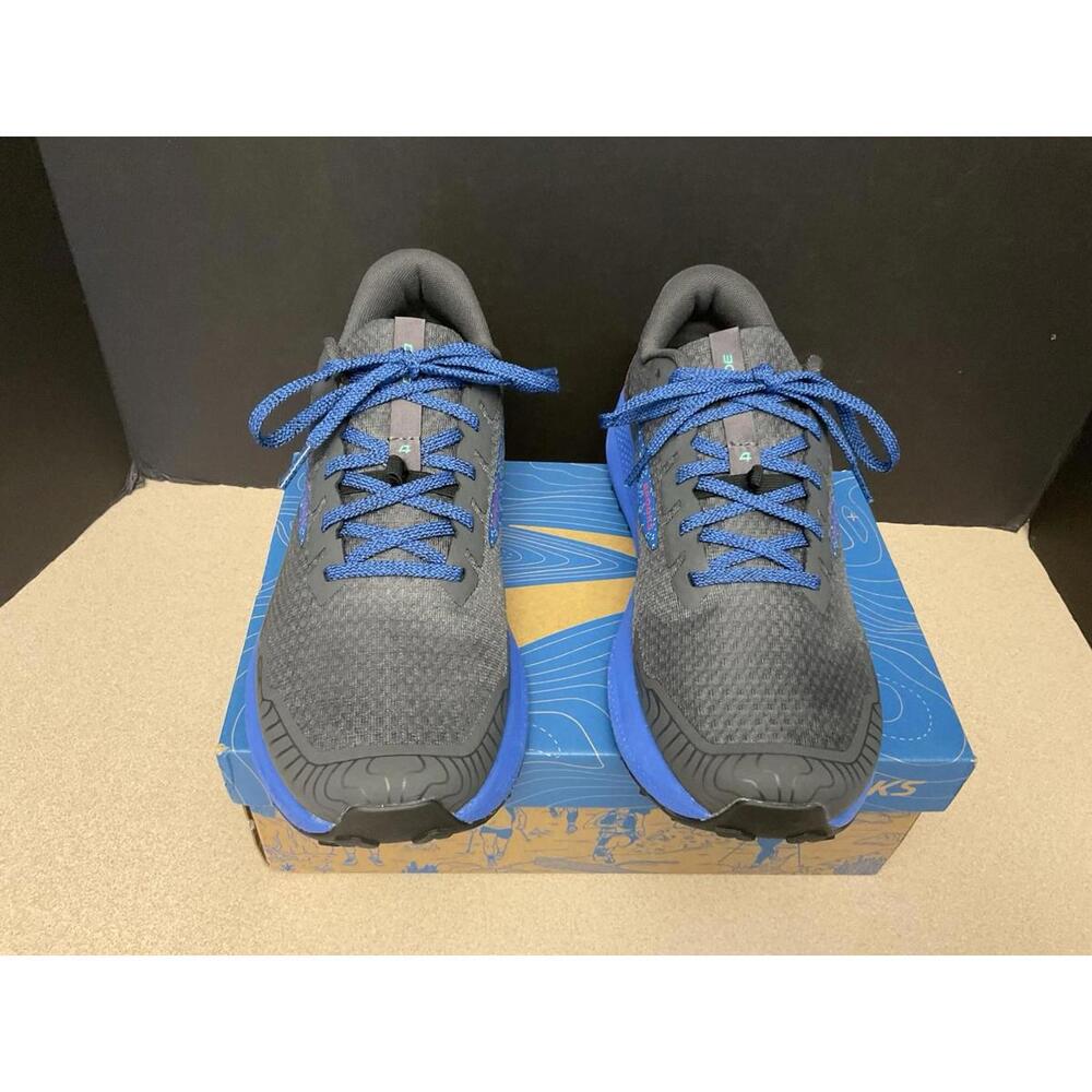 New! Mens Brooks Divide 4 Light Trail Shoes ~ Ebony/Black/Victoria Blue. Size 8D - Picture 2 of 7